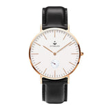 SUNBLON Men's Quartz Stainless Steel Dress Watch With Leather Band