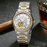 SUNBLON S505B Stainless Steel Mechanical Skeleton Watchen Movement