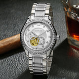 SUNBLON S505B Stainless Steel Mechanical Skeleton Watchen Movement