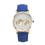 Unisex Bicycle Pattern Dial Leather Band Quartz Analog Wrist Watch
