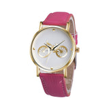 Unisex Bicycle Pattern Dial Leather Band Quartz Analog Wrist Watch