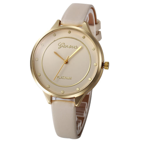 Women Casual Checkers Faux Leather Quartz Analog Wrist Watch