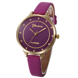 Women Casual Checkers Faux Leather Quartz Analog Wrist Watch