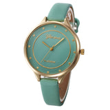 Women Casual Checkers Faux Leather Quartz Analog Wrist Watch