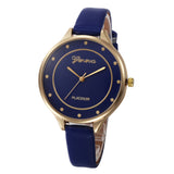 Women Casual Checkers Faux Leather Quartz Analog Wrist Watch