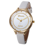 Women Casual Checkers Faux Leather Quartz Analog Wrist Watch