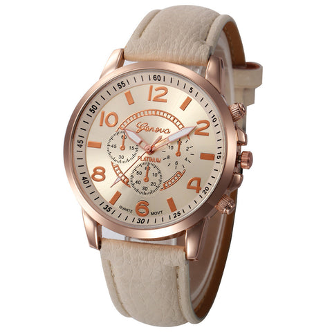 Women Casual Checkers Faux Leather Quartz Analog Wrist Watch