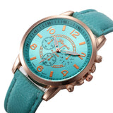 Women Casual Checkers Faux Leather Quartz Analog Wrist Watch