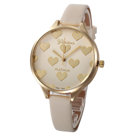 Women Casual Checkers Faux Leather Quartz Analog Wrist Watch