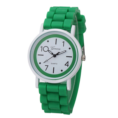 Geneva Roman Numerals Silicone Jelly Gel Quartz Analog Watch