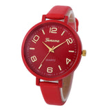 Women Casual Checkers Faux Leather Quartz Analog Wrist Watch