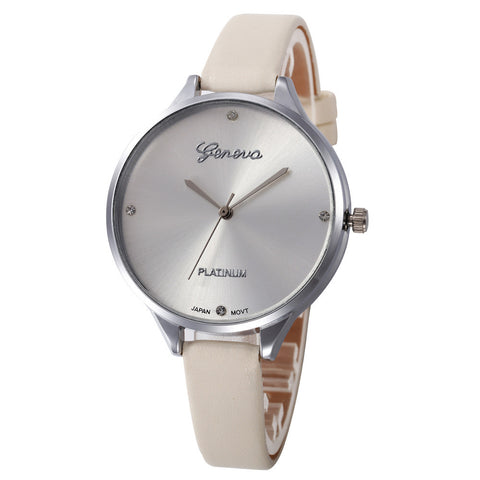 Women Casual Checkers Faux Leather Quartz Analog Wrist Watch