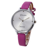 Women Casual Checkers Faux Leather Quartz Analog Wrist Watch