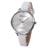 Women Casual Checkers Faux Leather Quartz Analog Wrist Watch