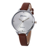Women Casual Checkers Faux Leather Quartz Analog Wrist Watch