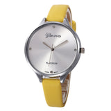 Women Casual Checkers Faux Leather Quartz Analog Wrist Watch