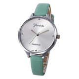 Women Casual Checkers Faux Leather Quartz Analog Wrist Watch