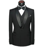 Men Wedding Dress Suits 2017 Latest Coat Pants Vest Design Wedding Suit Set Slim Fit Round Collar Prom Party Wedding Suits Navy