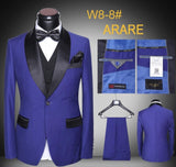 Men Wedding Dress Suits 2017 Latest Coat Pants Vest Design Wedding Suit Set Slim Fit Round Collar Prom Party Wedding Suits Navy