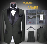 Men Wedding Dress Suits 2017 Latest Coat Pants Vest Design Wedding Suit Set Slim Fit Round Collar Prom Party Wedding Suits Navy