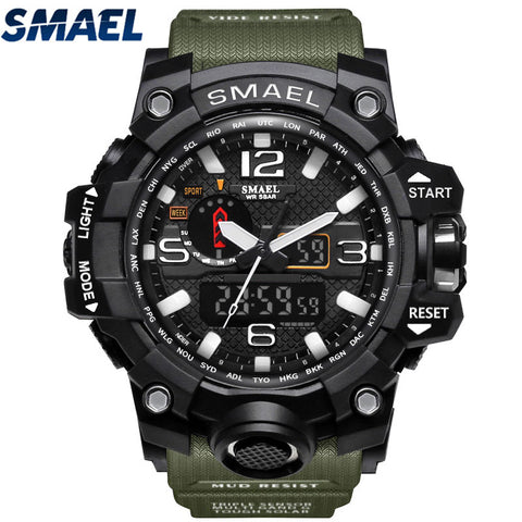 SMAEL Men's Watches New Style Brand Men LED Digital Quartz Watch Waterproof All Black Military Sport Man Clock Relogio Masculino